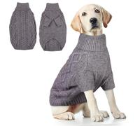 Hjumarayan Dog Jumper Large, Knitted Jumpers for Large Dogs, Warm Pet Clothes Outfit for Winter Outdoor, Soft Sweater Thick Coat for Pit Bull, Lean Lab, Border Collie, Grey XXL