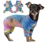 Hjumarayan Dog Onesie - Stretchy Pyjamas with Legs, Post Op Recovery Suit Male, Dog Body Suit after Surgery, Baby Grow for Chihuahua, Toy Poodle (Colorful XS)