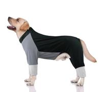 Hjumarayan Dog Onesie with Back Zip, Lightweight Stretch Dog Pyjamas, Four Leg Full Body Dog Suit, Quick Dry Anti Licking Dog Bodysuit for Summer & Everyday Wear, Grey 3XL