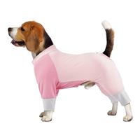 Hjumarayan Dog Pyjamas for Medium Dogs, Stretchy Pjs with Back Zip Full Coverage Recovery Suit, Quick-Drying Onesie Coat Dirt-Proof Jumpsuit, Cool & Comfy Pajamas for Summer Walks, Post-Op (Pink M)
