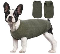 Hjumarayan Dog Shirts - Thin Knitted Jumpers Soft Stretchy Clothes for Medium Dogs T Shirt, Striped Tshirt for Slim French Bulldog, chubby Pug, Cocker Spaniel (Green L)