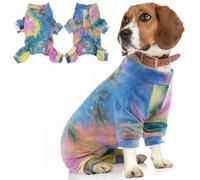 Hjumarayan Dog Surgery Recovery Suit - Stretchy Onesie with Legs, Post Op Recovery Suit Male, Dog Body Suit after Surgery, Baby Grow for Slim Corgi, Cavalier King Charles, Pug (Colorful L)