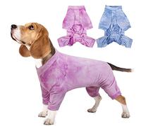 Hjumarayan Dog Surgery Recovery Suit - Stretchy Pyjamas with Legs for Male Dogs, Body Protection After Surgery - Italian Greyhound, Slim French Bulldog (Purple M)