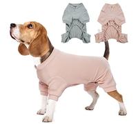 Hjumarayan Dog Surgery Recovery Suit - Stretchy Pyjamas with Legs for Male Dogs, Body Suit After Surgery - Pink Baby Grow for Italian Greyhound, Slim French Bulldog (M)