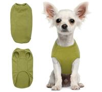 Hjumarayan Dog T Shirt - Summer Knitted Jumpers Soft Stretchy Clothes for Small Dogs Shirts, Striped Tshirt for Mini Chihuahua,Toy Yorkshire Terrier (Chartreuse XXS)