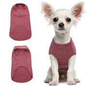 Hjumarayan Dog T Shirt - Thin Knitted Jumpers Soft Stretchy Clothes for Small Dogs Shirts, Striped Tshirt for Mini Chihuahua,Toy Yorkshire Terrier (Burgundy Red XXS)
