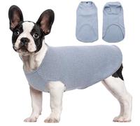 Hjumarayan Dog T Shirt - Thin Knitted Jumpers Soft Stretchy Clothes for Small Dogs Shirts, Striped Tshirt for Maltese, Shih Tzu, Bichon Frise, Mini Dachshund (Blue S)