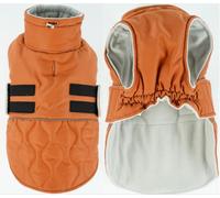 Hjumarayan Dog Winter Coat, Fleece Lined Warm Dog Jacket with Harness Hole, Reflective Quilted Coat Water-resistant for Large Dogs, Golden Retriever, Bernese Mountain (Orange XXXL)