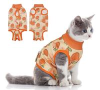 Hjumarayan Kitten Surgery Recovery Suit, Bright Cat Post Surgery Suit Female Adjustable Back Length, Sturdy and Durable Cat Onesie to Stop Licking, Medical Bodysuit Easy to Clean, Orange M