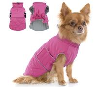 Hjumarayan Small Dog Coat - Quilted Dog Winter Coats Water-resistant, Harness Hole, Reflective, Warm Jacket Fleece Lined for Maltese, Bichon, Mini Pug, Shih Tzu, Mini Dachshund (Rose S)