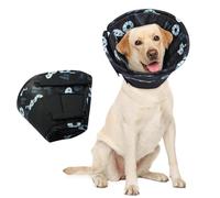 Hjumarayan Soft Dog Cone - Cones after Surgery Soft, Buster Collars for Dogs, Cone for Dogs Prevent Licking, Comfy Recovery Collars, Medical Neck Collar to Stop Licking Wound (Black XL)