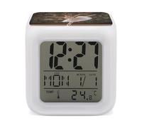 HJUQNGF Alarm Clock Small LED Display Digital Alarm Clock Ballerina Dance Colorful Clock Electronic Clock with 7 Ambient Lighting Sleep Timer for Bedrooms Simple Operation