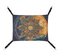 HJUQNGF Cat Hammock Soft Breathable Pet Hanging Hammock with Metal Hooks Mystic Tarot Card Sun and Moon Face Sleeping Hammock Portable Cat Cage Bed for Cats Small Dogs Small Animals