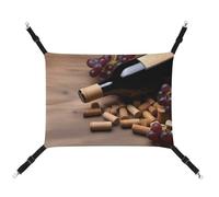 HJUQNGF Cat Hammock Soft Breathable Pet Hanging Hammock with Metal Hooks Wine Bottle Corks Grapes Sleeping Hammock Portable Cat Cage Bed for Cats Small Dogs Small Animals