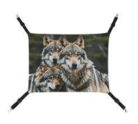 HJUQNGF Cat Hammock Soft Breathable Pet Hanging Hammock with Metal Hooks Wolves Wildlife Sleeping Hammock Portable Cat Cage Bed for Cats Small Dogs Small Animals