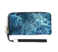 HJUQNGF Color Chocolate Wristlet Long Wallet Womens Purse Zip Clutch Large Capacity Leather Purse Credit Coin Purse, Blue Neuron Picture, 20.0*10.5cm