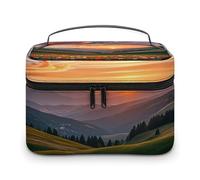HJUQNGF Colorful Bohemian Patterns Cosmetic Bag, Portable Toiletry Bag, Large Capacity Travel Makeup Bags, Beauty Organizer for Full-Sized Shampoo Conditioner Brushes Set Accessories, Cloud Garden at