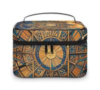 HJUQNGF Cosmetic Bag Portable Emerald Toiletry Bag Large Capacity Travel Makeup Bag Beauty Makeup Organizer for Full-Sized Shampoo Conditioner Brushes Set Makeup Accessories, Mystic Tarot Card Sun and