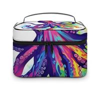 HJUQNGF Cosmetic Bag Portable Hand Drawn Elements Toiletry Bag Large Capacity Travel Makeup Bag Beauty Makeup Organizer for Full-Sized Shampoo Conditioner Brushes Set Makeup Accessories, Colorful