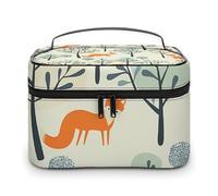 HJUQNGF Cosmetic Bag Portable There Is A Fox in The Tree Toiletry Bag Large Capacity Travel Makeup Bag Beauty Makeup Organizer for Full-Sized Shampoo Conditioner Brushes Set Makeup Accessories, There