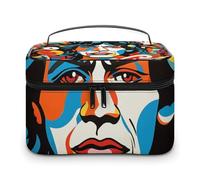 HJUQNGF Cosmetic Bag Portable White Marble Texture Toiletry Bag Large Capacity Travel Makeup Bag Beauty Makeup Organizer for Full-Sized Shampoo Conditioner Brushes Set Makeup Accessories, Pop Art