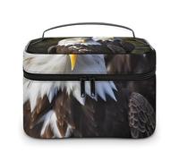 HJUQNGF Cosmetic Bag Portable Wine on Ice Toiletry Bag Large Capacity Travel Makeup Bag Beauty Makeup Organizer for Full-Sized Shampoo Conditioner Brushes Set Makeup Accessories, White Head Eagle,