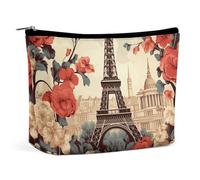 HJUQNGF Cosmetic Bag Winter Landscape Portable Toiletry Bag Large Capacity Travel Makeup Bag Beauty Makeup Organizer for Full-Sized Shampoo Conditioner Brushes Set Makeup Accessories, Paris Vintage