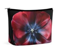 HJUQNGF Dark Rock Image Cosmetic Bag Portable Toiletry Bag Large Capacity Travel Makeup Bag Beauty Makeup Organizer for Full-Sized Shampoo Conditioner Brushes Set Makeup Accessories, Red and blue