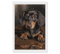 HJUQNGF Diamond Painting Kits for Adults Cute Dachshund Diamond Art DIY Canvas Paintings Kits with Square Resin Gems Complete Tools Paint by Numbers Kit for Beginner 8"x12"