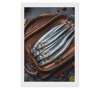 HJUQNGF Diamond Painting Kits for Adults Sardines Diamond Art DIY Canvas Paintings Kits with Square Resin Gems Complete Tools Paint by Numbers Kit for Beginner 8"x12"