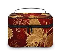 HJUQNGF Happy Mother Day Cosmetic Bag, Portable Toiletry Bag, Large Capacity Travel Makeup Bags, Beauty Organizer for Full-Sized Shampoo Conditioner Brushes Set Accessories, Valentine Hearts Golden