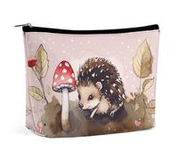 HJUQNGF Hedgehog Watercolor Painting Cosmetic Bag Portable Toiletry Bag Large Capacity Travel Makeup Bags Beauty Makeup Organizer for Full-Sized Shampoo Conditioner Brushes Set Makeup Accessories