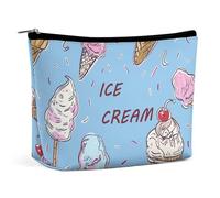 HJUQNGF Lie on The Floor Cosmetic Bag Portable Toiletry Bag Large Capacity Travel Makeup Bag Beauty Makeup Organizer for Full-Sized Shampoo Conditioner Brushes Set Makeup Accessories, Ice Cream Hand