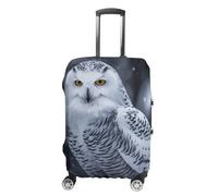 HJUQNGF Luggage Covers for 19-32 Inch, Arctic Owl Suitcase Protector, Stretchable Durable Travel Luggage Cover, Washable Anti-Scratch Travel Bag Protector, white, M, Flower and Animals