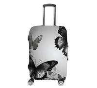 HJUQNGF Luggage Covers for 19-32 Inch, Black Gray Butterflies Suitcase Protector, Stretchable Durable Travel Luggage Cover, Washable Anti-Scratch Travel Bag Protector, white, XL, Flower and Animals