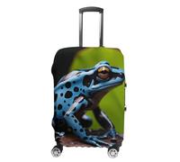 HJUQNGF Luggage Covers for 19-32 Inch, Dart Frog Blue Suitcase Protector, Stretchable Durable Travel Luggage Cover, Washable Anti-Scratch Travel Bag Protector, white, M, Flower and Animals