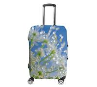 HJUQNGF Luggage Covers for 19-32 Inch, Dewdrops on Flowers Suitcase Protector, Stretchable Durable Travel Luggage Cover, Washable Anti-Scratch Travel Bag Protector, white, XL, Flower and Animals
