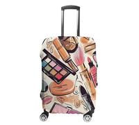 HJUQNGF Luggage Covers for 19-32 Inch, Makeup Theme Pattern Suitcase Protector, Stretchable Durable Travel Luggage Cover, Washable Anti-Scratch Travel Bag Protector, white, M, Flower and Animals
