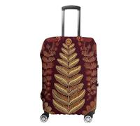 HJUQNGF Luggage Covers for 19-32 Inch, Maroon Gold Pattern Suitcase Protector, Stretchable Durable Travel Luggage Cover, Washable Anti-Scratch Travel Bag Protector, white, L, Flower and Animals