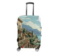 HJUQNGF Luggage Covers for 19-32 Inch, Mediterranean Summer Suitcase Protector, Stretchable Durable Travel Luggage Cover, Washable Anti-Scratch Travel Bag Protector, white, XL, Flower and Animals