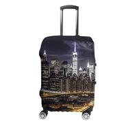 HJUQNGF Luggage Covers for 19-32 Inch, New York Night Suitcase Protector, Stretchable Durable Travel Luggage Cover, Washable Anti-Scratch Travel Bag Protector, white, Small, Flower and Animals