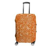 HJUQNGF Luggage Covers for 19-32 Inch, Orange Pattern Suitcase Protector, Stretchable Durable Travel Luggage Cover, Washable Anti-Scratch Travel Bag Protector, white, L, Flower and Animals