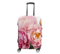 HJUQNGF Luggage Covers for 19-32 Inch, Peony Flowers Blossom Suitcase Protector, Stretchable Durable Travel Luggage Cover, Washable Anti-Scratch Travel Bag Protector, white, XL, Flower and Animals