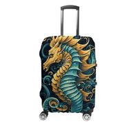 HJUQNGF Luggage Covers for 19-32 Inch, Seahorse Blue Pattern Suitcase Protector, Stretchable Durable Travel Luggage Cover, Washable Anti-Scratch Travel Bag Protector, white, L, Flower and Animals