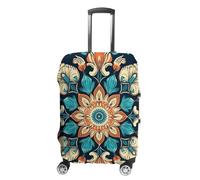 HJUQNGF Luggage Covers for 19-32 Inch, Vintage Mandala Flowers Suitcase Protector, Stretchable Durable Travel Luggage Cover, Washable Anti-Scratch Travel Bag Protector, white, XL, Flower and Animals