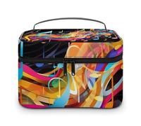 HJUQNGF Rainbow Colored Swirl Cosmetic Bag, Portable Toiletry Bag, Large Capacity Travel Makeup Bags, Beauty Organizer for Full-Sized Shampoo Conditioner Brushes Set Accessories, Colorful Musical