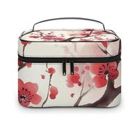 HJUQNGF Rainbow Colored Swirl Cosmetic Bag, Portable Toiletry Bag, Large Capacity Travel Makeup Bags, Beauty Organizer for Full-Sized Shampoo Conditioner Brushes Set Accessories, Japanese Spring Plum