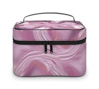 HJUQNGF Red And Yellow Style Cosmetic Bag, Portable Toiletry Bag, Large Capacity Travel Makeup Bags, Beauty Organizer for Full-Sized Shampoo Conditioner Brushes Set Accessories, Pearl purple marble,