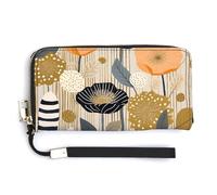HJUQNGF Stripes And Polka Dots Wristlet Long Wallet Womens Purse Zip Clutch Large Capacity Leather Purse Credit Coin Purse