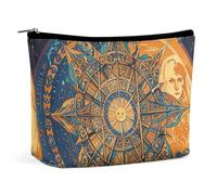 HJUQNGF Tie-dye Blue Cosmetic Bag Portable Toiletry Bag Large Capacity Travel Makeup Bag Beauty Makeup Organizer for Full-Sized Shampoo Conditioner Brushes Set Makeup Accessories, Mystic Tarot Card